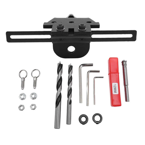 3 In 1 Dowel Jig Kit Featuring High Carbon Steel Construction and Adjustable Clamping Range for Woodworking Joints. Tools and accessories included.