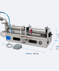 Heavy Duty Pneumatic Liquid Filling Machine Single Head Automatic Bottle Filler Hella Precise For 500 To 3500 Milliliter Containers with steel frame.