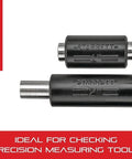 Micrometer Standard Set With Insulated Handle And Spherical Ends For Precision Tool Checks In Shop Or Field Dual One And Two Inch Lengths And Quarter Inch Diameter Heavy Duty Two Pack, showing 1 and 2 inch rods.