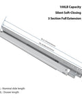 Heavy Duty Undermount Drawer Slides 21 Inch Soft Close Cabinet Runners with dimensions and features highlighted.