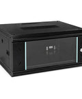 Heavy Duty Wall Mount Server Rack Cabinet With Locking Tempered Glass Door And 19 Inch Standard Layout For Network Switches Routers Patch Panels side view
