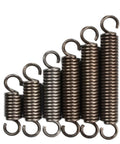 Pack of heavy duty dual hook extension springs, made from heat tempered steel, 26mm wide for securing loads.