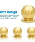 Mini Round Solid Brass Knobs Set Gold Half Inch Slick 4 Pack With 8 Mounting Screws For Jewelry Boxes Small Drawers Cabinets DIY Projects Perfect For Jewelry Boxes Small Chests Desks And Craft Furniture Makeovers, gold round knob