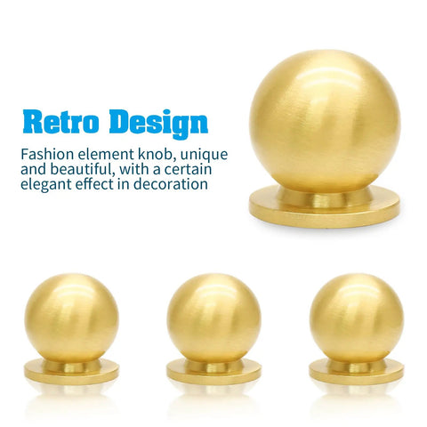 Mini Round Solid Brass Knobs Set Gold Half Inch Slick 4 Pack With 8 Mounting Screws For Jewelry Boxes Small Drawers Cabinets DIY Projects Perfect For Jewelry Boxes Small Chests Desks And Craft Furniture Makeovers, gold round knob