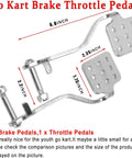 Brake And Throttle Pedal Kit With 71 Inch Cable And 270mm Steering Wheel showing metal pedals and dimensions for go karts