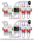 Dual Channel Single Phase Energy Meter On DIN Rail With LCD Display No Fuss Setup, Split Core CT, 100A, kWh Readout, Tracks Main And Sub Circuits, 6 In 1 Power Meter For Home, Office And Industrial Load Monitoring. DIN rail wiring diagram