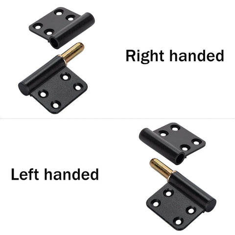 Right and left handed Six Pack 4 Inch Lift Off Flag Hinges Black Anodized Aluminum Removable Door Hinges With Lubricated Pins