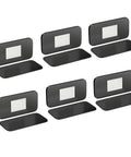 Six Piece Self Adhesive Magnetic Drawer And Cabinet Locks Kit with black iron finish in two rows