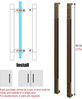 Sliding Barn Door Handle Rectangular Front Door Pull Exterior Interior Push Pull Stainless Steel 304 Rust Resistant No Fuss Easy Install With Screws Single Or Double Sided Mount 17 Inch Length Style2