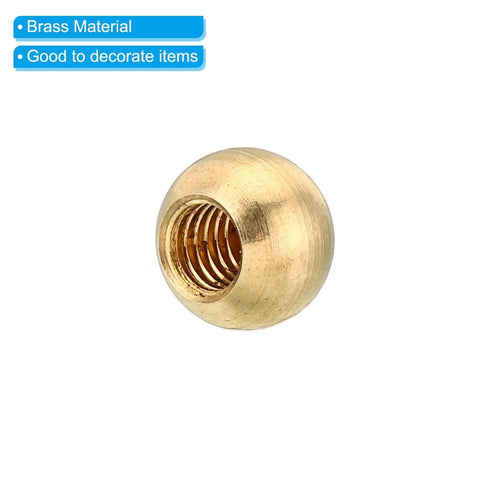 M6x1 Thread Cap Nuts Knob Set 5 Pack Slick Brass Ball Lamp Decoration Caps For Furniture And Lighting close-up view.