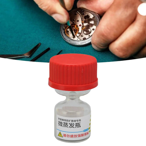 Evaporating Glass Bottle For Watch Repair Precise Lubricant Application And Diffusion Prevention with red cap