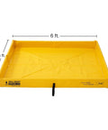 Foam Wall Spill Containment Berm, 4x6 Ft, 26 Oz PVC-Coated Fabric, Yellow, 0.75 Inch Drain, Secondary Containment, Portable Duck Pond Style