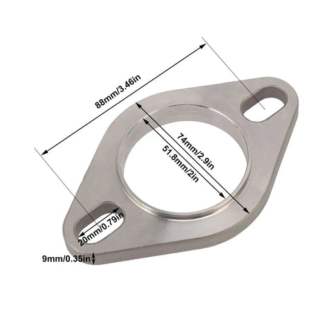 2 Inch Flange Connection Kit With Stainless Steel Flanges And Gasket Set Including Bolts Locknuts And Washers measurements