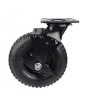 Eight Inch Heavy Duty Pneumatic Rubber Wheel Featuring A Rock Solid Side Brake Flanged Track Base For Hella Smooth Cruising