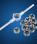 M6 To M12 Screw Die Set With Adjustable Wrench For External Threading, Precision Bearings Steel Hand Tools For Auto Mechanics Machinists DIY Guys Cutting Coarse Threads Smoothly On The Fly, die set and wrench
