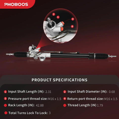 Hydraulic Power Steering Rack And Pinion Assembly For Honda Accord 2003 To 2007 2.4L And Acura TL 2004 To 2008 V6 Closeup