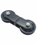 Double Wheel Gym Pulley System For Home Fitness 8 Shape Compact Bracket With Sturdy Connecting Arm For Smooth Motion 70mm black steel