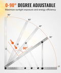 Diagram showing 0-90° adjustable tilt feature of 50 Inch Solar Panel Mounting Brackets With 0-90 Degree Adjustable Tilt
