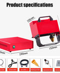 Heavy Duty Pneumatic Marking Machine For Metal Engraving And Vin Chassis Stamping With Slick Air Dot Peen Tech dimensions and accessories.