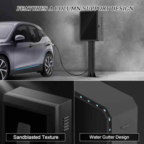 Tough As Nails EV Charger Lock Box With Key, showcasing column support design and sandblasted texture.