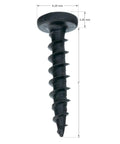 Premium Heavy Duty Phillips Pan Head Wood Screws 100 Pack 10 X 1 Inch showing black phosphate finish and coarse threads.