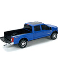 Realistic Ford Gooseneck Truck Toy And Trailer Hitch 1 to 20 scale farm toy set for kids and collectors, blue truck side view.