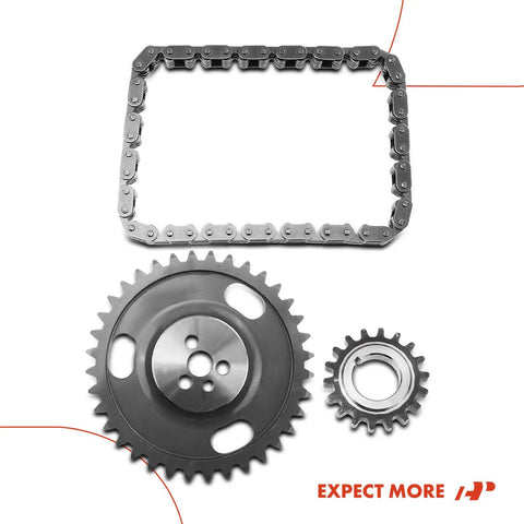 Engine Timing Chain Kit With Sprocket for OHV 4.3L V6 Chevy GMC Trucks And SUVs Fits Express 1500 Savana Blazer S10 Astro K1500 P30 Isuzu Hombre Replacement, showing components