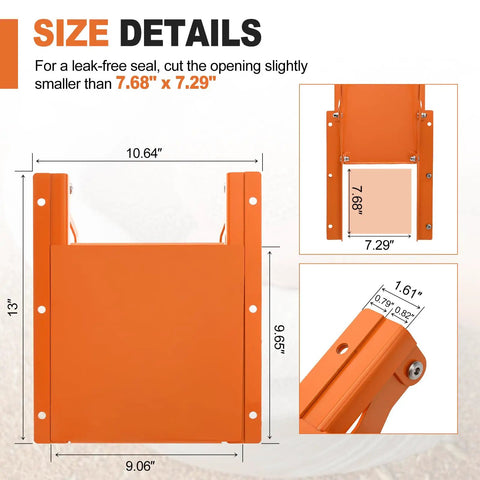 Heavy Duty Sliding Grain Gate For Ibc Tote With A Knockout Manual Flow Control Lever Built Tough From Top Shelf Alloy Steel size details with measurements.
