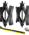 Pair of Heavy Duty Camper Wheel Chock Stabilizer For RV And Travel Trailer X Shaped Tire Locking Chocks With Wrench