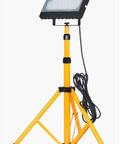 JUDYSSY Spot Lighting Outdoor Led Floodlight with Tripod Stand, 100w, yellow tripod, waterproof, LED, portable design.
