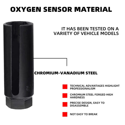 Seven Eighths Inch Offset Oxygen Sensor Socket With Side Wire Cutout 6 Point Slotted 22mm Chromoly steel, side view
