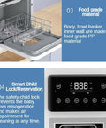 Compact Countertop Dishwasher For Four Place Settings Portable Kitchen Workhorse With Zero Plumber Hassle showing food grade PP material and control panel.