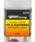 Four Pack Plasma Cutter Tip And Electrode Set With Two Electrodes And Two Nozzle Tips, 0.65mm Electrodes And 0.25mm Tips