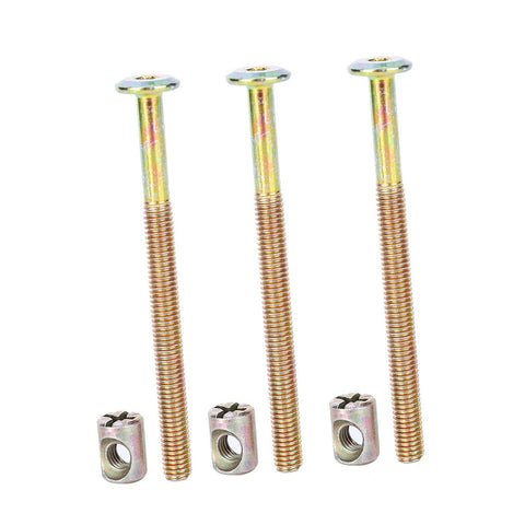 Durable M6 Bolts And Nuts Kit For Baby Cribs In Carbon Steel Hex Screws Set M6 10 bolts and nuts shown