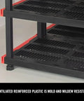 Ventilated shelving of Five Tier Heavy Duty Storage Rack That Is Tough As Nails With 200 Lb Shelf Capacity, Weather Resistant