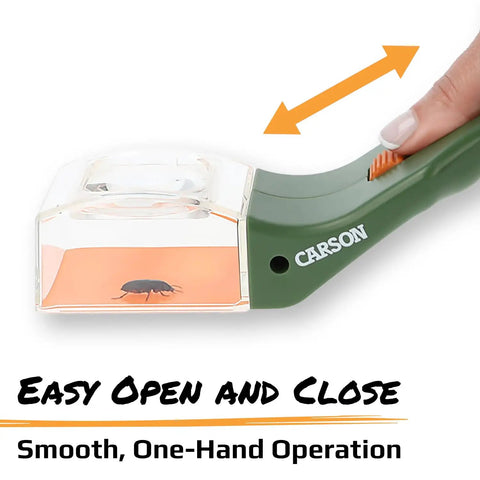 5x Magnifying Bug Catcher With One-Handed Quick Release Trap For Indoor Outdoor Exploration Kids And Adults STEM Learning Toy For Safe Bug Viewing And Easy Release, green plastic