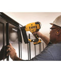 Battery Powered Cordless 18 Gauge Brad Nailer 20V Max XR With Brushless Motor And Micro Nose For Precise Nail Placement in use