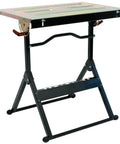 Heavy Duty Foldable Welding Table With Rock Solid Hold Industrial Workbench Built Tough For Shop Hustle, three clamp slots.