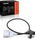 Engine Crankshaft Position Sensor For Volkswagen Beetle Bora Golf Golf SportWagen Jetta Passat Rabbit 2.5L L5 2005 To 2014 OE Replacement With Precise Sensing Reliable Performance And Easy Plug In Install, black sensor with connector and box