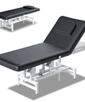 Kaiwrxin Fully Electric Massage Table With Lift Features 1500lbs Heavy Duty Capacity And Smooth Height Adjustment For Estheticians Spa Waxing And Salon Use Quiet Remote Control Motor For Professional Comfort, black and white design.