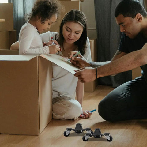 Hardcore Furniture Dolly Mover 4 Pack Beefy Steel Frame Grip Wheels Smooth Glide Moving Heavy Fridges Cabinets Fast Home Shop Great Build Zero Hassle Super Stable Saves Your Back And Budget Moving Bulky Items Across Floors Today, 4 pack dolly on floor