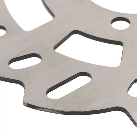 Close-up of Heavy Duty 140mm Disc Brake Rotor With Innovative Cutout Cooling Tech for rapid heat dissipation.