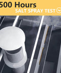 Go-To One And A Half Inch Size 8 Deck Screws With Golden Brown Epoxy Coating for Outdoor Wood, shown in salt spray test