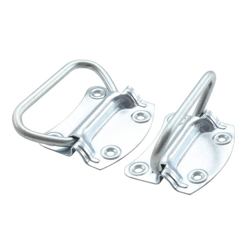 Three And One Half Inch Heavy Duty Pull Ring Handles For Toolboxes Chests And Doors Zinc Plated Steel Construction With Four Hole Mount Easy To Install With All Screws Included Durable Rust Resistant Lift Handles Pack Of Eight