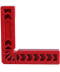 Four Inch 90 Degree Angle Finder Square With Easy To Read Double Sided Scale, red ABS tool for precise right angle measurements.
