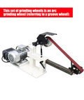 Heavy Duty Desktop Belt Sander With Smooth Stepless Speed Regulation And Three Badass Grinding Wheels Top Tier Bench Grinder For Woodshop Projects 1500W 110V with arc grinding wheel.