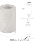 White Linen Frosted Glass Shade Replacement Set, 4 Pack Tall Cylinder Covers for Chandelier Pendant and Wall Sconce.