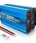 3000 Watt Pure Sine Wave Inverter Heavy Duty From 12V DC To 110V And 120V AC With LCD Display, 6000W Peak, 4 AC Outlets, USB Port
