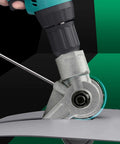Beefy Heavy Duty Metal Sheet Cutter Drill Attachment With Serrated Wheel cutting metal sheet