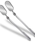 Telescoping Car Inspection Mirror Kit 2 Pack Stainless Steel Flexible Retractable Extension Mirror For Auto Maintenance And Tight Spaces Extends From 8 Inches To 24 Inches For Checking Vehicle Details In Tight Spots Pro Grade Reach, two stainless steel mirrors